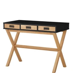 Kinder Wohnen Design Schreibtisch in Schwarz und Kiefer Natur - Adios