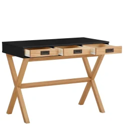 Kinder Wohnen Design Schreibtisch in Schwarz und Kiefer Natur - Adios