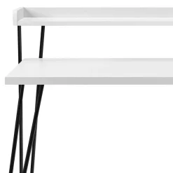 Wohnen Design Schreibtisch mit Aufsatz in Weiß - Prasido