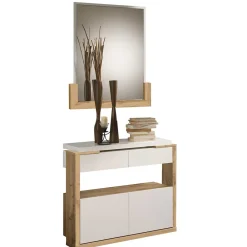 Wohnen Diele Komplett*Design Schuhkommode & Spiegel Set - Ryus (zweiteilig)