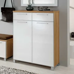 Wohnen Schuhschränke*Design Schuhschrank Wynoca in Weiß Glas