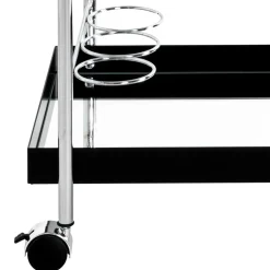 Wohnen Design Servierwagen mit zwei Spiegelglas Ablagen - Asticia