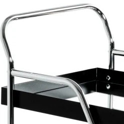 Wohnen Design Servierwagen mit zwei Spiegelglas Ablagen - Asticia