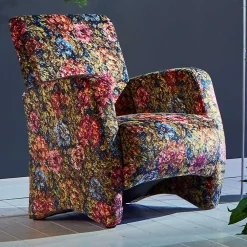 Wohnen Design Sessel mit Blumen Stoff bunt - Blumea