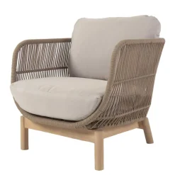 Wohnen Design Sessel Set aus Geflecht Kordel Beige - Kiranzo (2er Set)