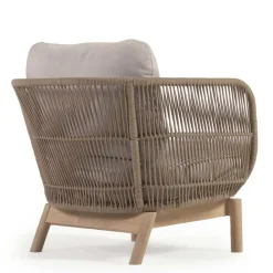 Wohnen Design Sessel Set aus Geflecht Kordel Beige - Kiranzo (2er Set)