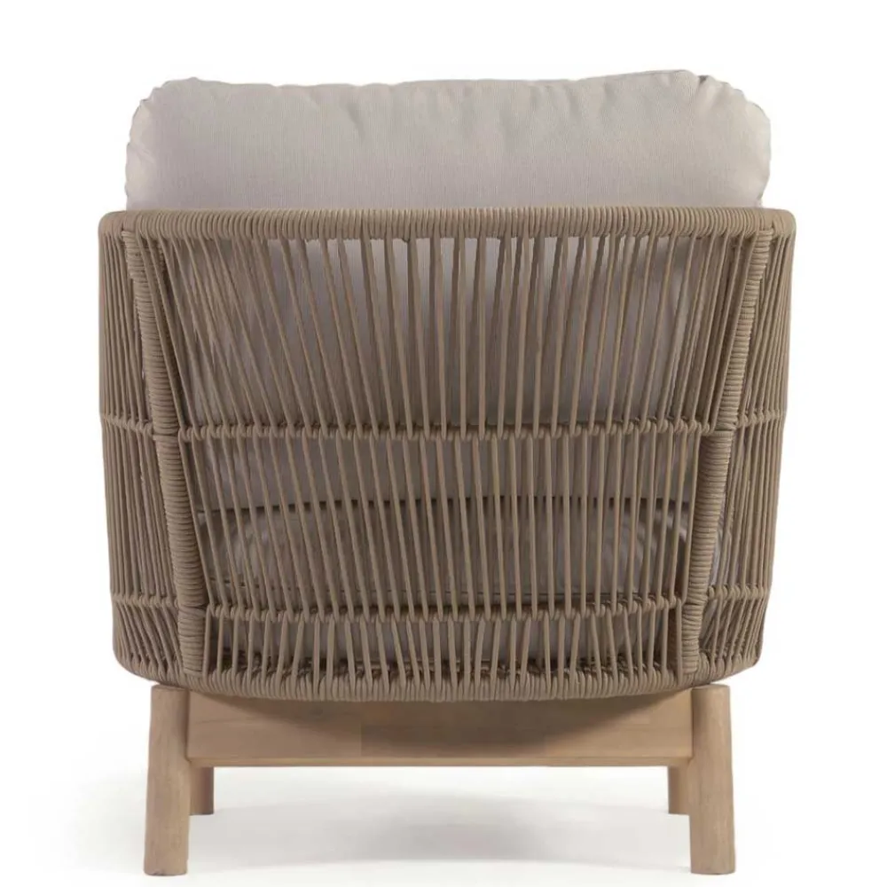 Wohnen Design Sessel Set aus Geflecht Kordel Beige - Kiranzo (2er Set)