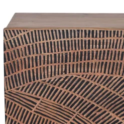 Wohnen Design Sideboard aus Akazienholz mit Schnitzerei - Merlan