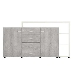 Wohnen Küchenschränke|Sideboards*Design Sideboard in Beton Optik & Weiß - Venatio