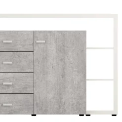 Wohnen Küchenschränke|Sideboards*Design Sideboard in Beton Optik & Weiß - Venatio