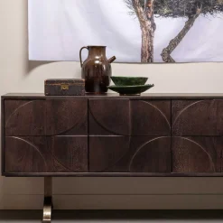 Wohnen Tv & Hifi-Möbel|Tv & Hifi-Möbel*Design Sideboard in Nussbaum aus Mango Holz - Pisino
