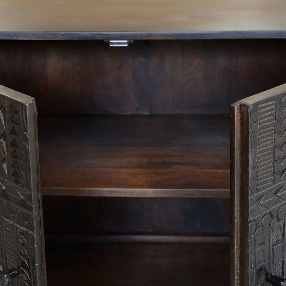 Wohnen Braune Möbel|Küchenschränke*Design Sideboard in Walnuss Braun - Solu