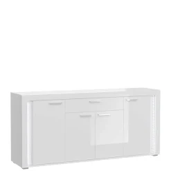 Wohnen Design Sideboard mit LED in Weiß Hochglanz - Gomata