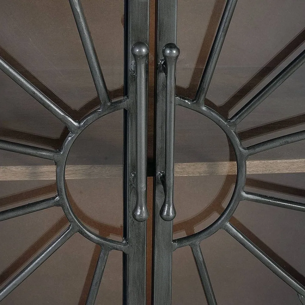 Wohnen Landhausmöbel|Küchenschränke*Design Sideboard mit vier Glas Metalltüren - Everton