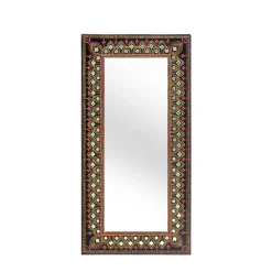 Wohnen Boho Style Möbel|Spiegel*Design Spiegel mit handbemaltem Rahmen - Noro