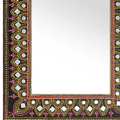 Wohnen Boho Style Möbel|Spiegel*Design Spiegel mit handbemaltem Rahmen - Noro