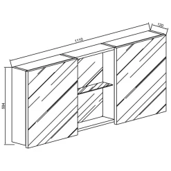 Wohnen Design Spiegelschrank mit 112cm Breite - Dorcano