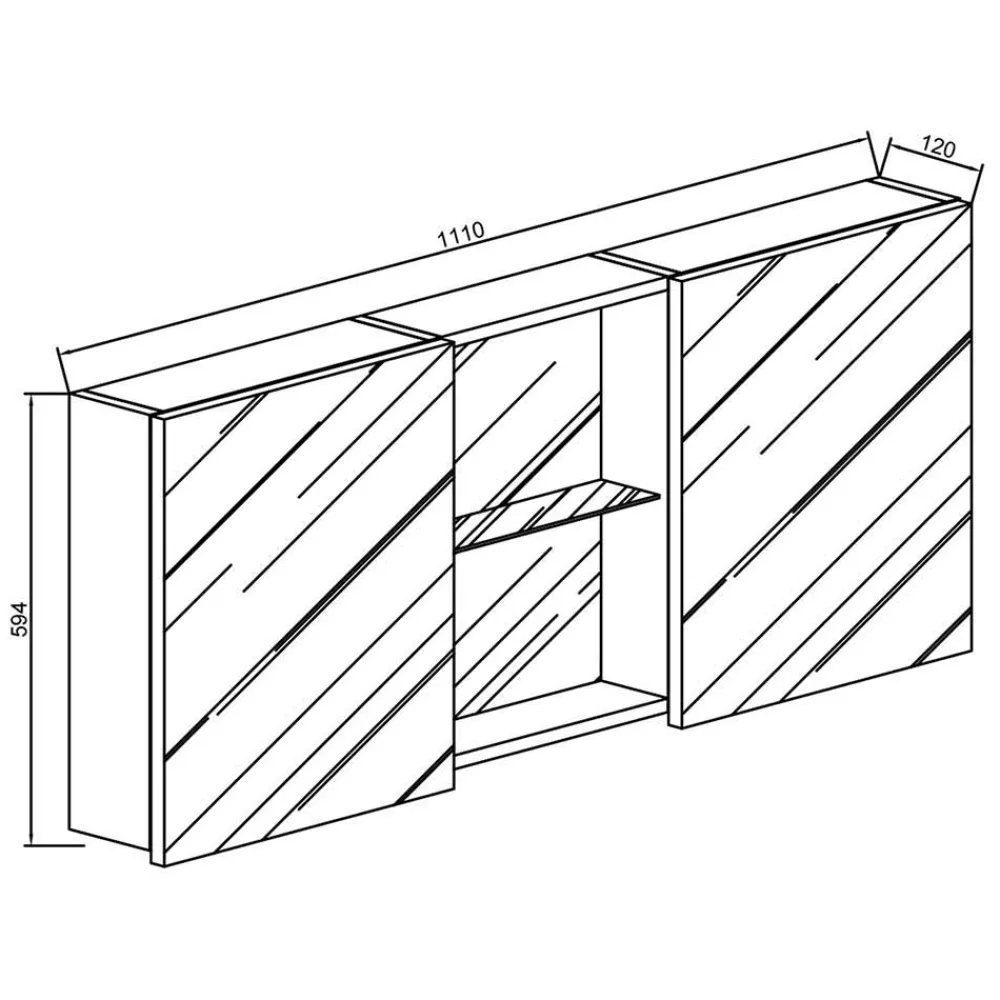 Wohnen Design Spiegelschrank mit 112cm Breite - Dorcano