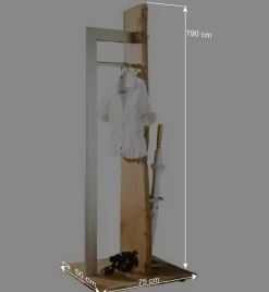 Wohnen Kleiderständer*Design Standgarderobe aus Metall & Eiche - Avidora