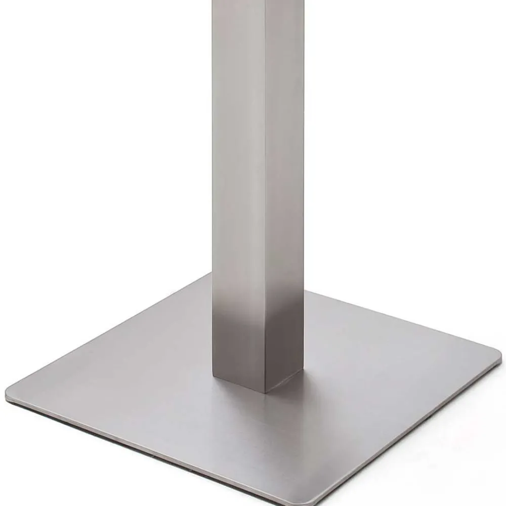 Wohnen Bartische*Design Stehtisch mit Glas Keramik in Braun Langton & Edelstahl Säulengestell