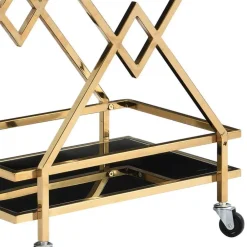 Wohnen Design Teewagen in Schwarz und Gold - Ranieros