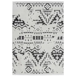 Wohnen Design Teppich mit Ethno Muster zweifarbig - Girona