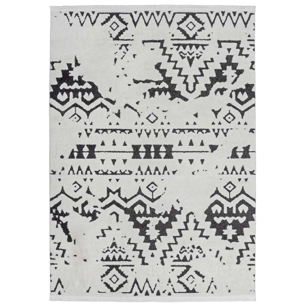 Wohnen Design Teppich mit Ethno Muster zweifarbig - Girona