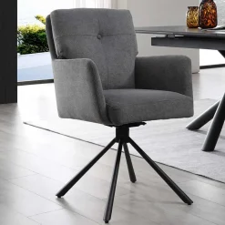 Wohnen Küchenstühle|Esszimmerstühle*Design Tischsessel in Grau - drehbar - Portland S (2er Set)
