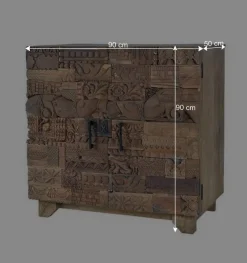 Wohnen Sideboards & Kommoden|Orientalische Möbel*Design Türen-Kommode aus Mangoholz rustikal - Lacid