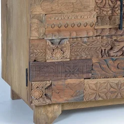 Wohnen Sideboards & Kommoden|Orientalische Möbel*Design Türen-Kommode aus Mangoholz rustikal - Lacid