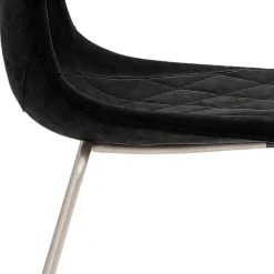 Wohnen Design Tresenstuhl in Schwarz & Edelstahl - Polaris