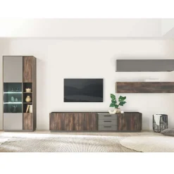 Wohnen Design TV Anbauwand Möbelset - Mundo (vierteilig)