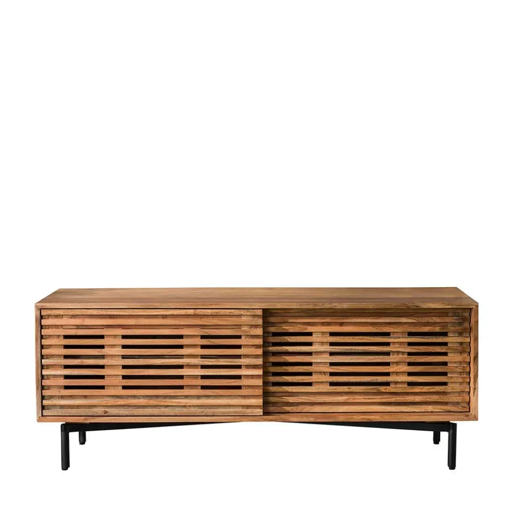 Wohnen Design TV Board mit Lamellen Schiebetüren - Janana