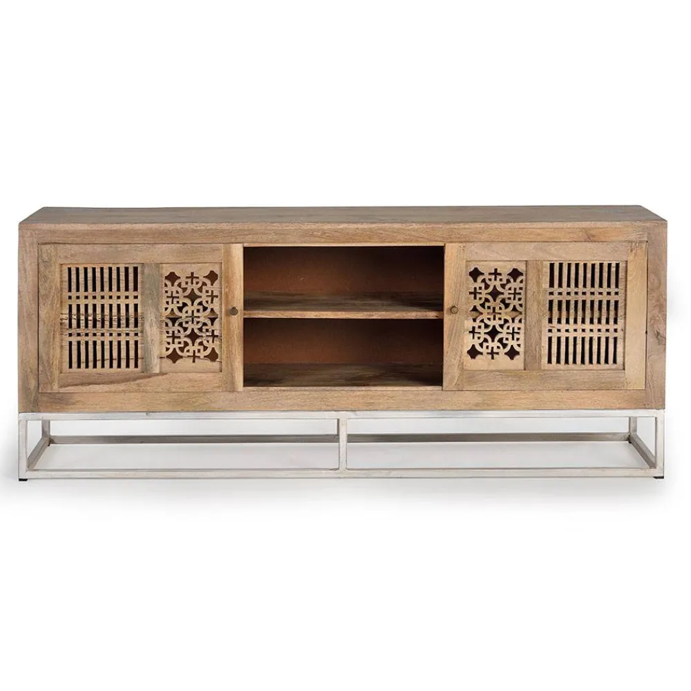 Wohnen Design TV Lowboard aus Mangobaum Massivholz - Valuta