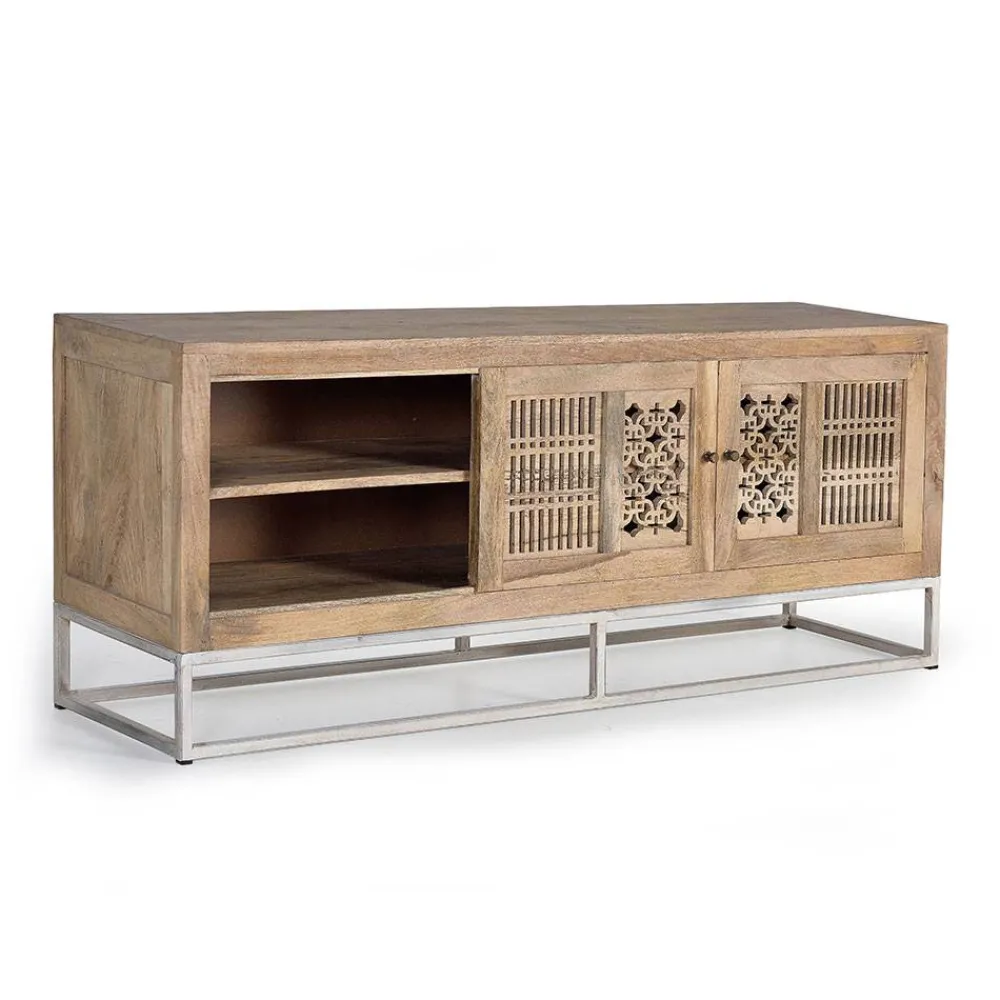 Wohnen Design TV Lowboard aus Mangobaum Massivholz - Valuta