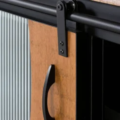 Wohnen Design TV Lowboard aus Mangoholz und Metall - Aglia