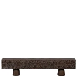 Wohnen Design TV Lowboard aus Mangoholz in Walnuss Braun - Glancossa