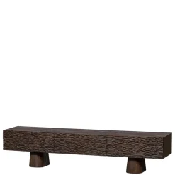 Wohnen Design TV Lowboard aus Mangoholz in Walnuss Braun - Glancossa