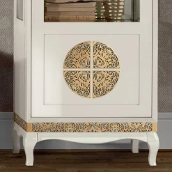 Wohnen Designermöbel|Italienische Möbel*Design TV Wand in Weiß & Gold - Valganios (vierteilig)