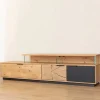 Wohnen Design TV-Lowboard aus Eiche mit Glas - Masicuri