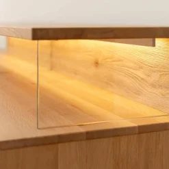 Wohnen Design TV-Lowboard aus Eiche mit Glas - Masicuri