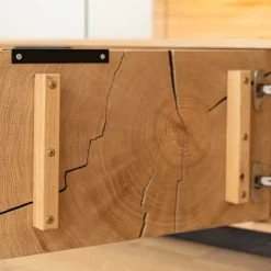 Wohnen Design TV-Lowboard aus Eiche mit Glas - Masicuri