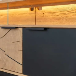 Wohnen Design TV-Lowboard aus Eiche mit Glas - Masicuri