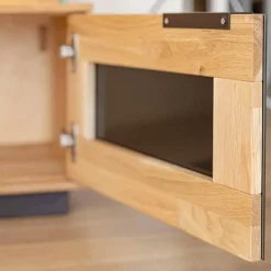 Wohnen Design TV-Lowboard aus Eiche mit Glas - Masicuri
