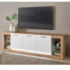 Wohnen Design TV-Lowboard mit vier offenen Fächern - Adejano