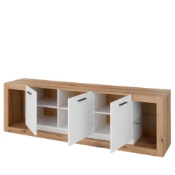 Wohnen Design TV-Lowboard mit vier offenen Fächern - Adejano