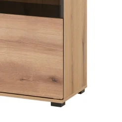 Wohnen Vitrinen|Wohnzimmer-Vitrinen*Design Vitrine in Holzoptik Eiche Natur - Brocus