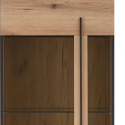 Wohnen Vitrinen|Wohnzimmer-Vitrinen*Design Vitrine in Holzoptik Eiche Natur - Brocus