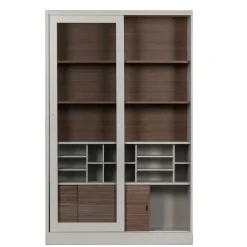 Wohnen Vitrinen|Wohnzimmer-Vitrinen*Design Vitrinenschrank mit Glas-Schiebetüren - Cretasa