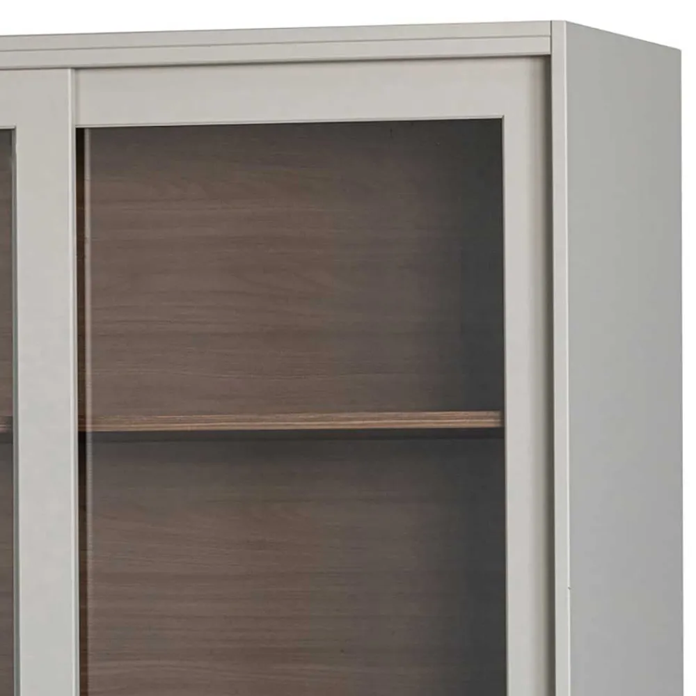 Wohnen Vitrinen|Wohnzimmer-Vitrinen*Design Vitrinenschrank mit Glas-Schiebetüren - Cretasa